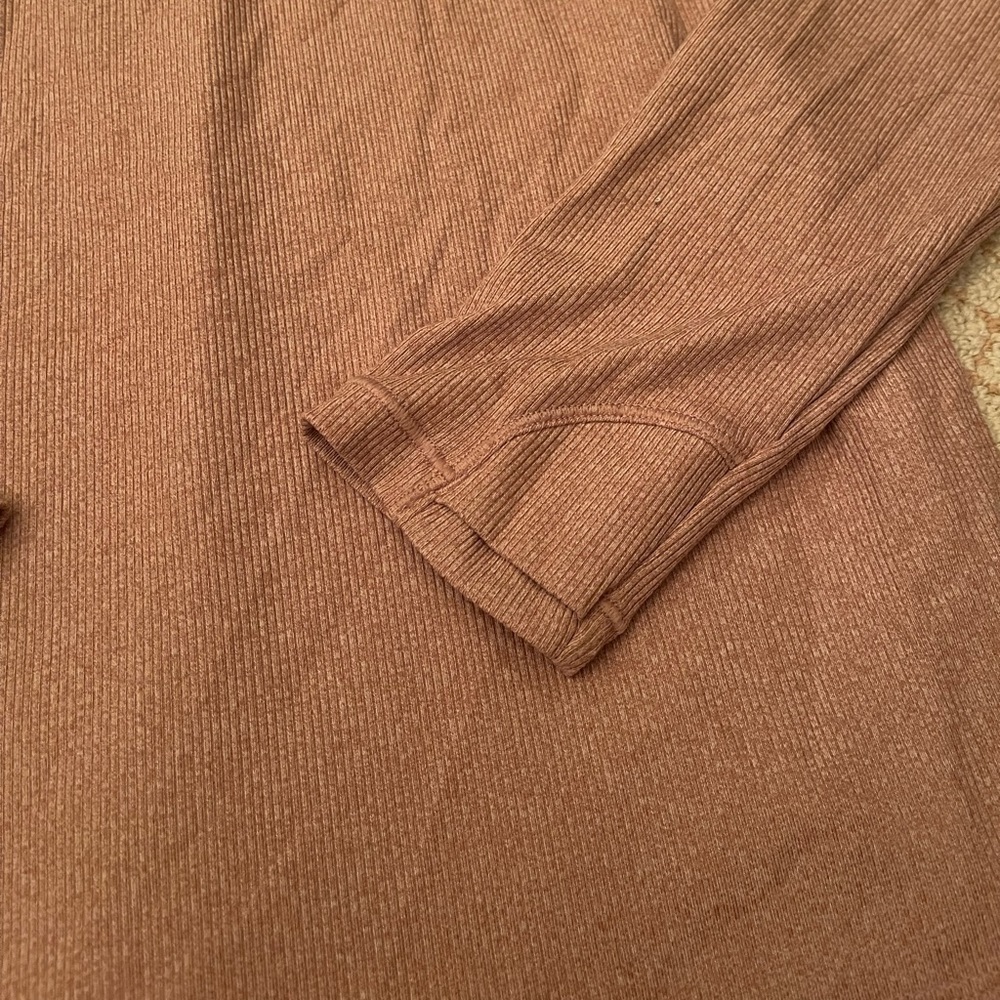Athleta Uptempo Ribbed long sleeve light pink women’s size medium - Picture 4 of 6